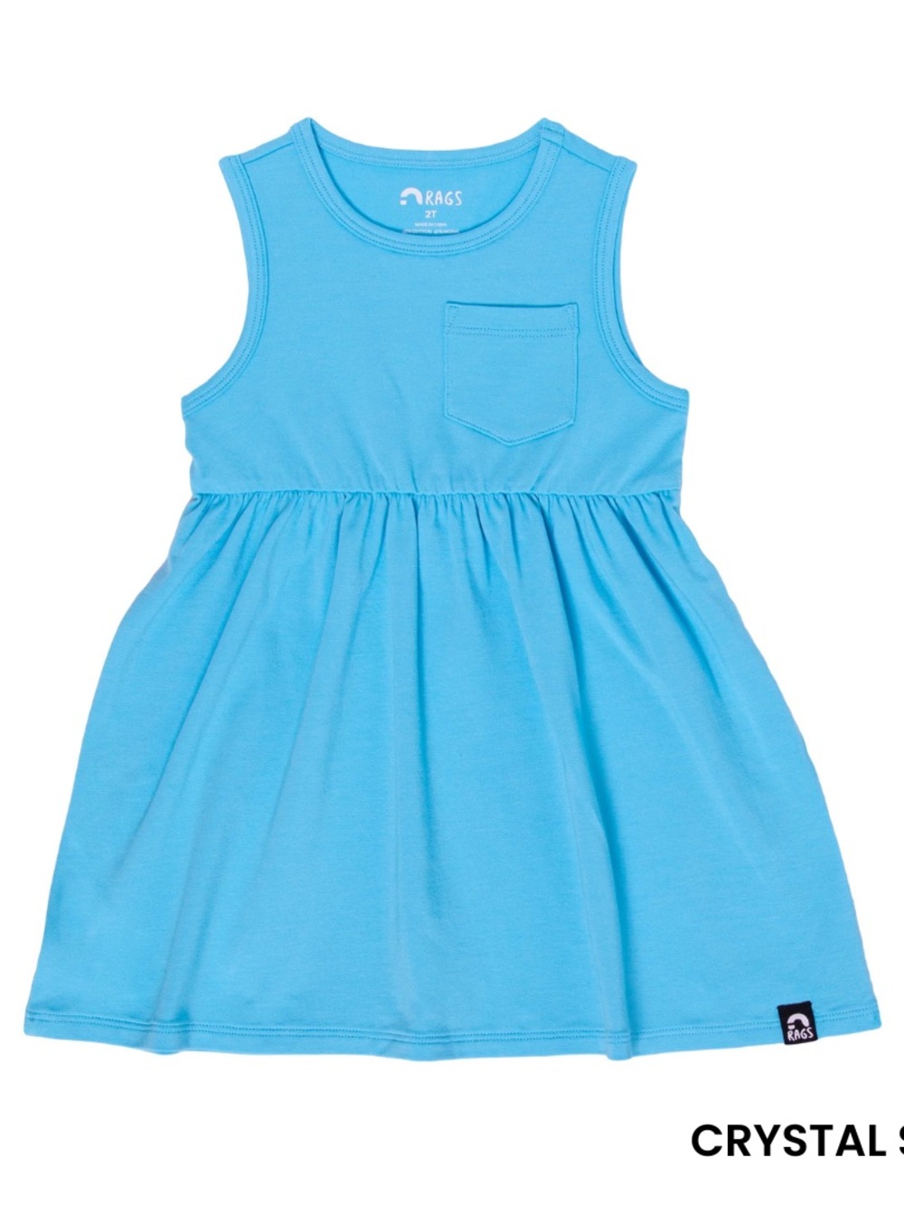 Rags Kids essential  Tank Dress,  crystal seas blue